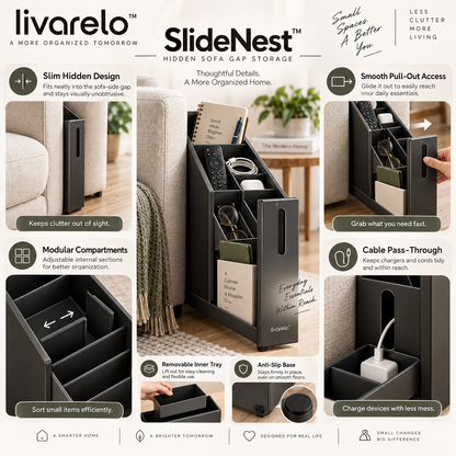 livarelo™ SlideNest™ Hidden Gap Slide-Out Organizer