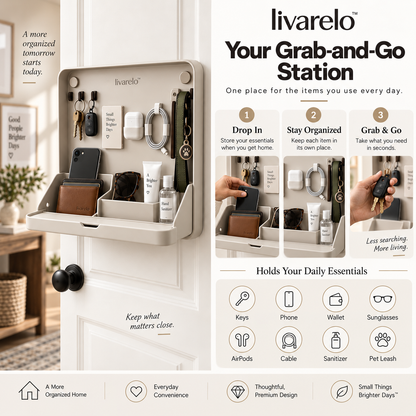 livarelo™ FlipPocket™ Fold-Down Hidden Door Organizer