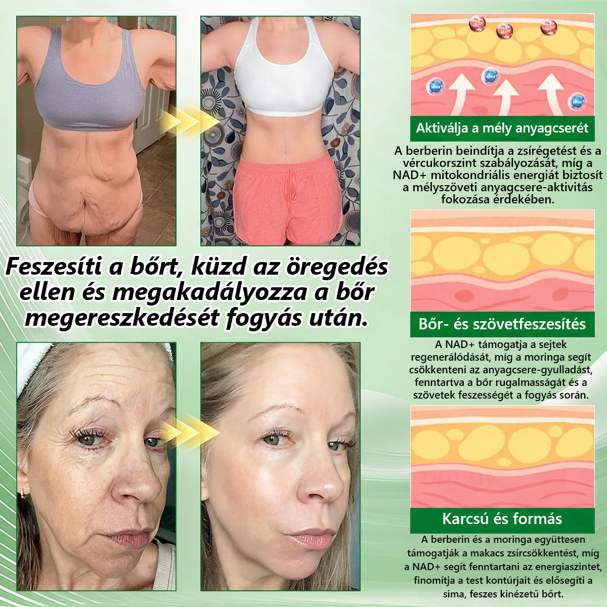 Hivatalos márkabolt | PZGONE® Moringa + Berberin × NAD+ 10 az 1-ben nano-mikrotűs tapasz | Napi egyszeri használat | Testsúlykezelés, bőrfeszesség, energiaszint és általános jóllét támogatására