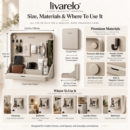 livarelo™ FlipPocket™ Fold-Down Hidden Door Organizer