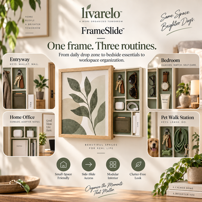 livarelo™ FrameSlide™ Decorative Slide-Out Wall Organizer