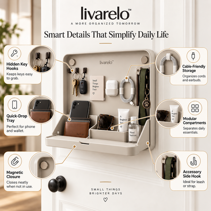 livarelo™ FlipPocket™ Fold-Down Hidden Door Organizer